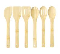 MeoZynxadril 6 Pezzi Utensili Cucina, Utensili da Cucina di Bambù, Spatola Cucina di Bambù, Cucchiaio Legno Cucina, Spatole Cucina Legno, Attrezzi da Cucina Per Pentole Antiaderenti