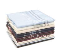 MeoZynxadril Fazzoletti da Uomo 12 Pezzi, 36 X 36cm, Tradizionali Classici a Righe in Tessuto - per Cene di Lavoro e Celebrazioni