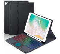 MePadKey Custodia con tastiera touchpad per iPad 6a 2018/5a generazione 2017 9,7 pollici, retroilluminazione a 7 colori, tastiera di ricarica di tipo C con portamatite, adatta per iPad Air 2/Pro 9.7