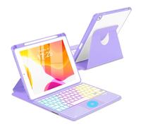 MePadKey Custodia con tastiera touchpad per iPad 9a/8a/7a generazione da 10,2", rotazione a 360 gradi, tastiera rimovibile wireless retroilluminata arcobaleno per iPad Pro 10.5/Air 3a generazione