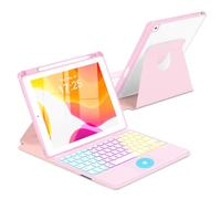 MePadKey Custodia con tastiera touchpad per iPad 9a/8a/7a generazione da 10,2", rotazione a 360 gradi con tastiera rimovibile wireless retroilluminata arcobaleno per iPad Pro 10.5/Air 3a generazione