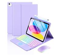 MePadKey Custodia con tastiera touchpad per iPad A16 11a/10a generazione | Cover per tastiera di ricarica da pollici M4 M3 M2/Air 5th 4th 11", retroilluminazione arcobaleno di tipo C