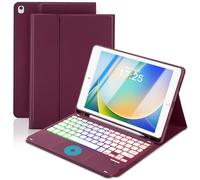 MePadKey Custodia per tastiera touchpad per 9a/8a/7a generazione 10,2"/Pro 10,5/Air 3a generazione, tastiera di ricarica di tipo C con retroilluminazione arcobaleno a 7 colori con custodia per matita