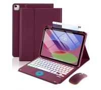 MePadKey Custodia per tastiera touchpad per iPad A16 11a/10a generazione/Air 11" M4 M3 M2/Air 5a 4a 11 pollici, retroilluminazione arcobaleno di tipo C, copertura per tastiera di ricarica con penna