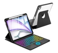 MePadKey Custodia per tastiera touchpad per iPad Air 11" M3 2025/M2 2024 7a/6a generazione, rotazione a 360 gradi con tastiera rimovibile retroilluminata wireless per Air 11" 5a 4a 4a 4a 4 5 6 7