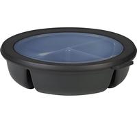 Mepal - Scodella bento bowl Cirqula - Contenitore bento box per frigo, freezer e microonde - 3 scomparti per separare gli alimenti - Contenitore per la preparazione dei pasti - Nordic black