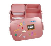 Mepal Bento - Contenitore per il pranzo Take a Break, personalizzabile, ABC, contenitore per il pranzo con nome, set regalo per l'inizio della scuola, grande rosso
