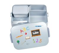 Mepal Bento - Contenitore per il pranzo Take a Break, personalizzabile, ABC, contenitore per il pranzo con nome, confezione regalo per l'inizio della scuola, misura grande, colore: Azzurro