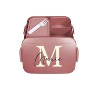 Mepal Bento - Contenitore per il pranzo Take a Break personalizzato, contenitore per il pranzo con nome, con lettera iniziale, colore: Rosso