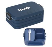 Mepal Bento Lunch Box Take A Break Midi - Contenitore per il pranzo personalizzato con nome, scomparto per bento e forchetta, adatto per fino a 4 panini di burro - senza BPA e lavabile in