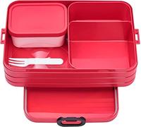 Mepal Bento Lunch Box Take A Break Nordic Red Large - Contenitore per Il Pranzo con Scomparti, Adatto per Fino a 8 panini Burro, ABS, 1500 ml