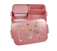 Mepal Bento Lunch Box Take a Break Personalizzato Dino, Contenitore per il pranzo con scomparti, contenitore per il pranzo con nome, set con stampa colorata, dinosauro, grande, rosso