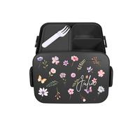 Mepal Bento Take a Break - Contenitore per il pranzo con scomparti per adulti, contenitore per il pranzo con nome, set Meal Prep Midi, colore: Nero