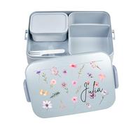 Mepal Bento Take a Break - Contenitore per il pranzo con scomparti per adulti, contenitore per il pranzo con nome, set Meal Prep, grande, colore: Azzurro