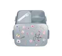 Mepal Bento Take a Break - Contenitore per il pranzo con scomparti per adulti, contenitore per il pranzo con nome, set Meal Prep Midi, colore: Azzurro