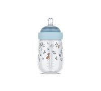 Mepal Biberon Mio Little Dutch, Coperchio trasparente per la conservazione, Biberon anticolica, Il design a spirale impedisce l'intasamento, Silicone di grado medico, 240 ml, Forest Friends