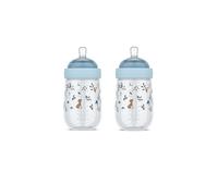Mepal - Biberon Mio - Set di 2 pezzi - Tappo trasparente per la conservazione - Bottiglie anti-coliche - Design a spirale per evitare intasamenti - 480 ml - Forest Friends