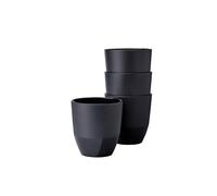 Mepal - Bicchiere 4 Pezzi Silueta - Tazza per tè e caffè - Lavabile in lavastoviglie e microonde - Stoviglie - 200 ml - Nordic black
