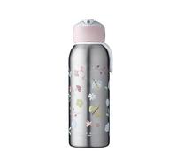Mepal - Borraccia Ermetica Flip-up Campus - Borracce Ermetiche per Bambini - Borraccia in Acciaio Inox - 4 Ore di Calore e 12 Ore di Freschezza - Senza BPA - 350 ml - Flowers & Butterflies