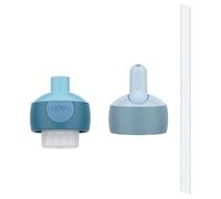 Mepal Campus - Set di tappi pop-up e flip-up di ricambio per bottiglia termica e bottiglia d'acqua con guarnizione e cannuccia, PP/silicone, blu freddo