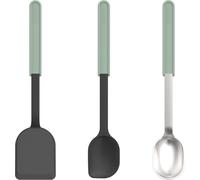 Mepal - Set da Cucina 3 pezzi (Spatola + Cucchiaio da Cucina + Cucchiaio da Portata) Chef it - Per Pentole Antiaderenti - Resistente al Calore - Utensili da Cucina - Nordic sage
