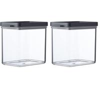 Mepal - Contenitore Omnia - Barattolo per Alimenti con Coperchio per Alimenti Secchi - Organizzatore per la Cucina - Contenitore Alimentare Impilabile ed Ermetico - 1100 ml - Black (Confezione da 2)