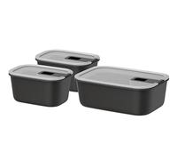 Mepal - Contenitore per alimenti EasyClip - Barattolo con coperchio e chiusura a scatto - Adatto per microonde, forno a vapore, frigorifero e congelatore - 2 x 450 ml + 1000 ml - Nordic black
