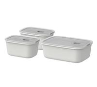 Mepal - Contenitore per alimenti EasyClip - Barattolo con coperchio e chiusura a scatto - Adatto per microonde, forno a vapore, frigorifero e congelatore - 2 x 450 ml + 1000 ml - Nordic white