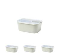 Mepal - Contenitore per alimenti EasyClip - Barattolo con coperchio e chiusura a scatto - Adatto per microonde, forno a vapore, frigorifero e congelatore - 700 ml - Nordic white (Confezione da 4)