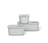 Mepal - Contenitore per alimenti EasyClip - Barattolo con coperchio e chiusura a scatto - Adatto per microonde, forno a vapore, frigorifero e congelatore - 2 x 450 ml + 1000 ml - Nordic white