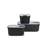 Mepal - Contenitore per alimenti EasyClip - Barattolo con coperchio e chiusura a scatto - Adatto per microonde, forno a vapore, frigorifero e congelatore - 2 x 450 ml + 1000 ml - Nordic black
