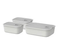 Mepal - Contenitore per alimenti EasyClip - Barattolo con coperchio e chiusura scorrevole - Adatto per microonde, forno a vapore, frigorifero e congelatore - Ermetico - 2x 700 + 1500 ml - Nordic white