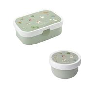 Mepal Contenitore per frutta e bento per bambini, lavabile in lavastoviglie e senza BPA, 300 ml e 750 ml, con scomparti, forchetta e chiusura a clip, perfetto per snack e pasti | Little Farm