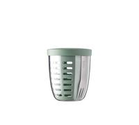 Mepal - Contenitore per Frutta e Verdura Ellipse - Portapane - Ideale per Chi è in Viaggio - Con Forchetta e Colino - 600 ml - Nordic Sage