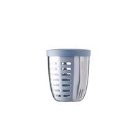 Mepal - Contenitore per Frutta e Verdura Ellipse - Portapane per Frutta e Verdura - Ideale per Chi è in Viaggio - Contenitore per Frutta con Forchetta e Colino - 600 ml - Nordic Blue