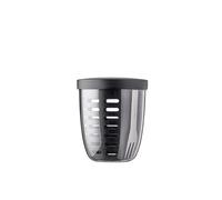 Mepal - Contenitore per Frutta e Verdura Ellipse - Portapane per Frutta e Verdura - Ideale per Chi è in Viaggio - Contenitore per Frutta con Forchetta e Colino - 600 ml - Nordic Black,