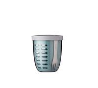Mepal - Contenitore per Frutta e Verdura Ellipse - Portapane per Frutta e Verdura - Ideale per Chi è in Viaggio - Contenitore per Frutta con Forchetta e Colino - 600 ml - Nordic Green