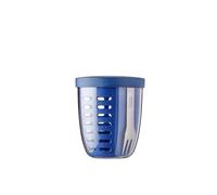 Mepal - Contenitore per Frutta e Verdura Ellipse - Portapane per Frutta e Verdura - Ideale per Chi è in Viaggio - Contenitore per Frutta con Forchetta e Colino - 600 ml - Vivid Blue