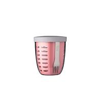 Mepal - Contenitore per Frutta e Verdura Ellipse - Portapane per Frutta e Verdura - Ideale per Chi è in Viaggio - Contenitore per Frutta con Forchetta e Colino - 600 ml - Nordic Pink