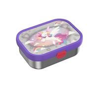 Mepal - Contenitore per il pranzo in acciaio inox Campus - Bento Box per bambini - Contenitore per il pranzo in acciaio inox per bambini con scomparti e forchetta - Meal Prep Box con chiusura a clip