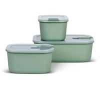 Mepal - Contenitore per alimenti EasyClip - Barattolo con coperchio e chiusura a scatto - Adatto per microonde, forno a vapore, frigorifero e congelatore - 2 x 450 ml + 1000 ml - Nordic sage