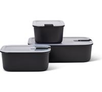 Mepal Set Contenitore per Alimenti Easyclip 3 Pezzi, 2x700 e 1500, Nordic Black