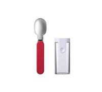 Mepal - Cucchiaio Pieghevole Ellipse - Cucchiaio Riutilizzabile da Portare con Sé - Cucchiaio Pieghevole per Yogurt - Posate da Viaggio - Custodia Inclusa - Acciaio Inossidabile - Nordic Red