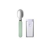 Mepal - Cucchiaio Pieghevole Ellipse - Cucchiaio Riutilizzabile da Portare con Sé - Cucchiaio Pieghevole per Yogurt - Posate da Viaggio - Custodia Inclusa - Acciaio Inossidabile - Nordic sage,