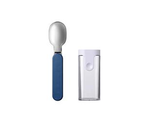 Mepal - Cucchiaio Pieghevole Ellipse - Cucchiaio Riutilizzabile da Portare con Sé - Cucchiaio Pieghevole per Yogurt - Posate da Viaggio - Custodia Inclusa - Acciaio Inossidabile - Nordic Denim