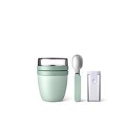 Mepal Ellipse Nordic Sage - Set di contenitori per il pranzo con cucchiaio pieghevole
