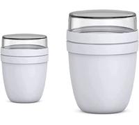 Mepal, Ellipse - Pratico contenitore a bicchiere per cereali e yogurt, set da 2 pezzi mini e grande, adatto per congelatore, microonde e lavastoviglie, colore Cool Grey (grigio)