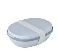 Mepal - Fiambrera Ellipse Duo - Lonchera & Adultos y Ensaladera & Llevar - Práctica Lunch Box & Almuerzo Saludable - Ideal & Sándwiches, Ensaladas y Sobras - 825 ml + 600 ml - Nordic blue