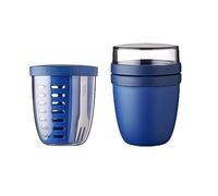 Mepal Fruit Pack Ellipse - Contenitore per frutta e pranzo, ideale per frutta e verdura in viaggio, scatola per frutta con forchetta e setaccio, Meal Prep Box con coperchio, blu vivace