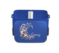 Mepal Lunch Box Take a Break Personalizzato, Contenitore per il pranzo con separatore, Lunch Box con nome, Bento Box separatore fiori lettera iniziale Large blu scuro